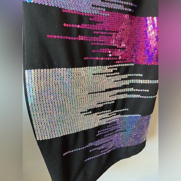 Michael Kors One-Shoulder Sequin Dress - Black and Purple - Picture 4 of 9